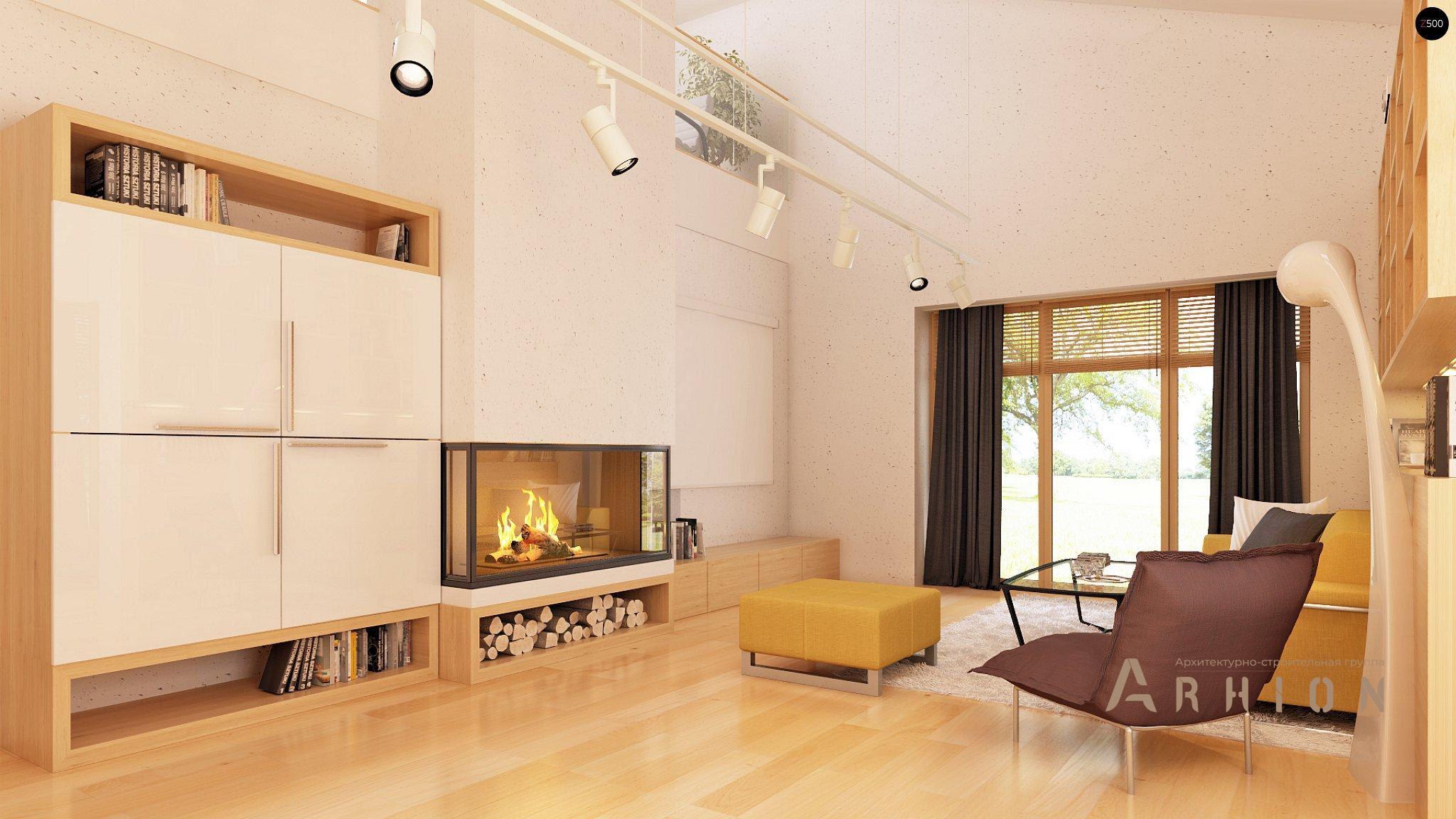 8. Проект одноэтажного дома в современном стиле с четырехскатной, Z200 BG, площадью - 154 кв c терассой, эркером